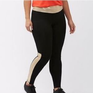 New Lane Bryant Livi Active Black Gold Legging 26/28